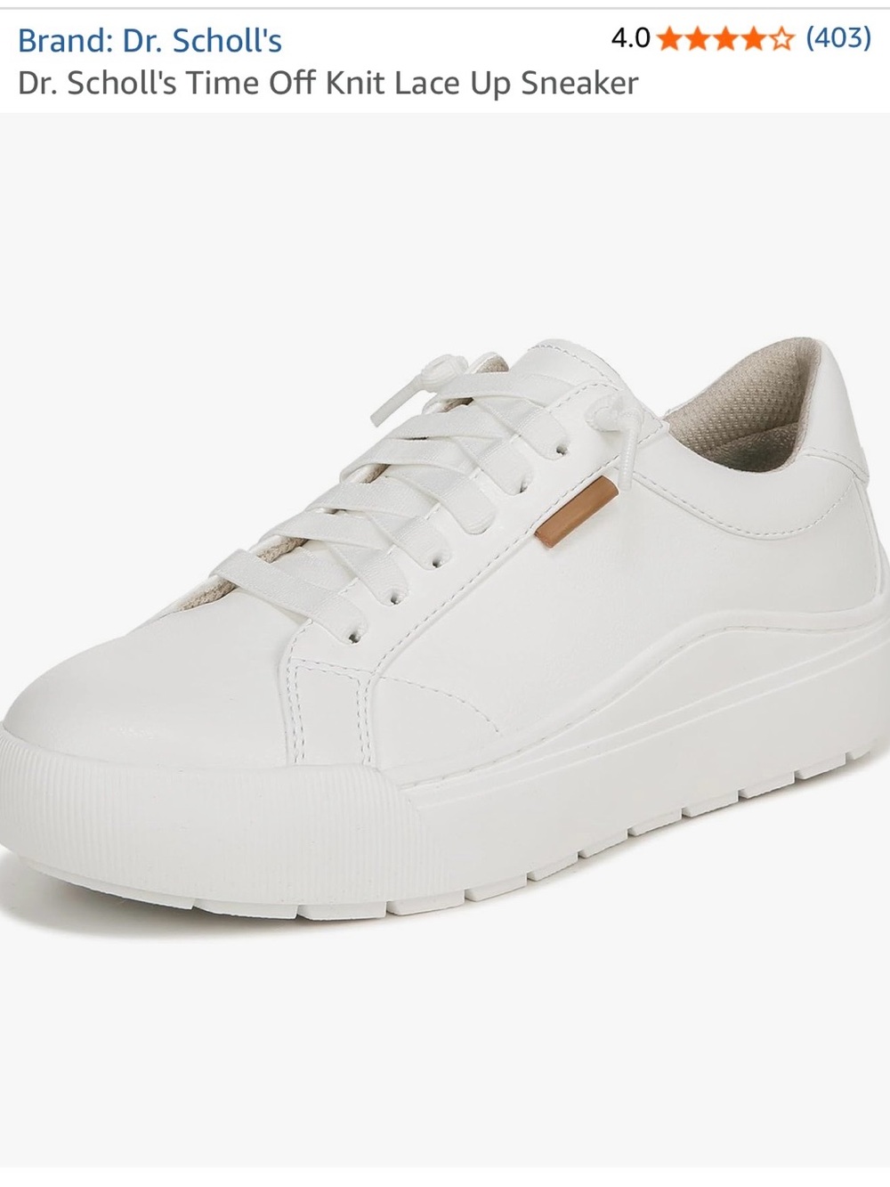 Dr. Scholl's White Knit Lace-Up Platform Sneaker